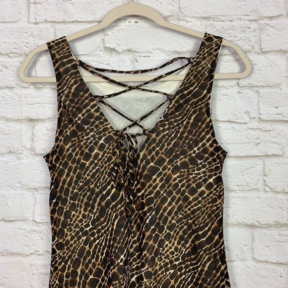 Fattaneh Bahari Laced Back Animal Print Midi Dress - Picture 5 of 8